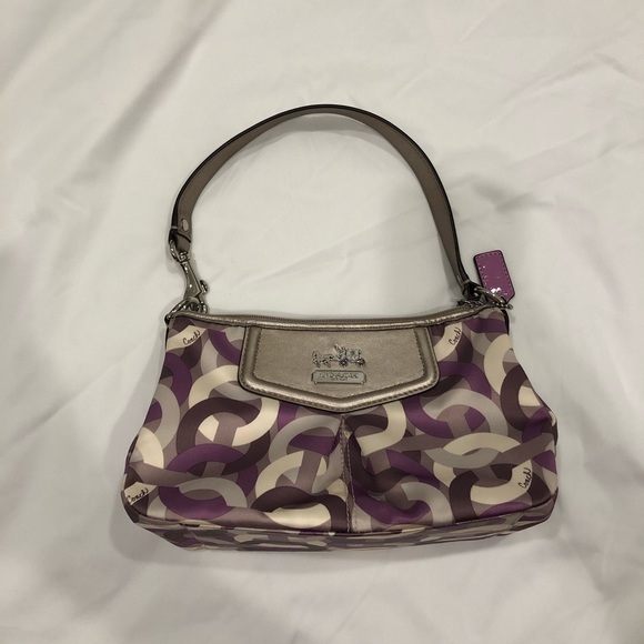 Grey coach purse with purple inside Clearance